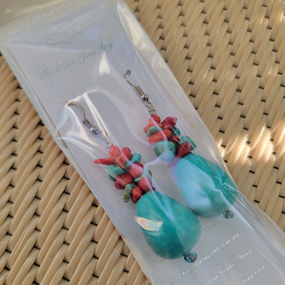 Colorful Beaded Dangle Earrings